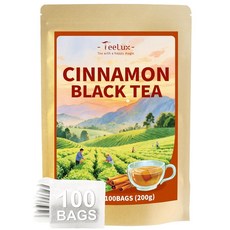 TeeLux 바닐라 디카페인 차이 티백 시나몬 생강 카다몬이 함유된 홍차 천연 맛 풀 바디 & 스파이시 100개