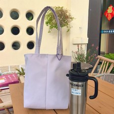雙杯斜挎手提袋 防水通勤便當多功能托特包, 紫色 突然想溫柔一下就選這個, 1個