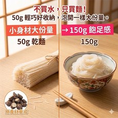 烘乾蒟蒻麵 50g 乾麵 粉絲 魔芋 膳食纖維, 1個, 試吃包