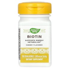 네이쳐스웨이 비오틴 Biotin 1000mcg 비타민B7 체리맛 사탕 100정