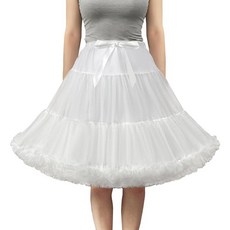 LJXploreMax 여성용 튀튀 신축성 있는 허리 페티코트 튤 퍼피 스커트 프린세스 발레 댄스 페티스커트 드레스 파티 언더스커트 긴 길이 화이트