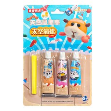 正版授權 太空氣球 一卡3瓶入 色彩繽紛 懷舊童玩 太空泡泡 ST安全玩具, 1個