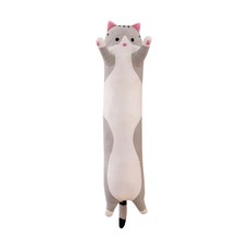 現貨 70cm長條貓抱枕 可愛貓咪 孕婦枕頭 可愛睡覺抱枕 靠枕 長抱枕 聖誕節 交換禮物, 灰色貓咪(70cm)