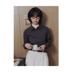 매장정품 에잇세컨즈 8SECONDS 마이크로 체크 슬림핏 셔츠 네이비 356264CC2R 241940