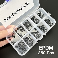 고무패킹 고무링 세트 EPDM 고무 O-링 조합 키트 1박스 250개 산 알칼리 부식 저항 노화 방지 검정색 O형 씰링 링, [01] 옵션1