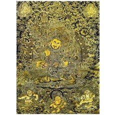 刺繡掛畫, 印花十字繡唐卡五姓財神, 1件