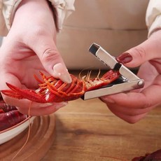 계혈석 천연 옥 인감 도장 수제 도장 인장석, 1개, A. 스테인리스 스틸 가재 껍질 벗기는 도구 4개 세트