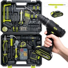 바유이 전동드릴 강력한 토크 전동드라이버 120pcs 공구세트, 1세트