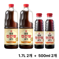 샘표 진간장 금F3 샘표 진간장금F3 1.7L 2개+500ml 2개, 1개