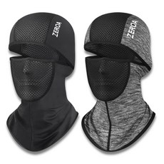 제로아 신축성좋은 자외선차단 쿨링 메쉬 바라클라바, 블랙+그레이, 1세트