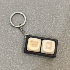 귀여운 3D 프린팅 키체인 펜던트 키보드 피젯토이 키캡키링(디자인랜덤), 2. 1x2 블랙(디자인 랜덤)