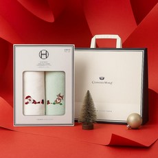 EA 송월타올 크리스마스 점프 130g 2매 선물세트 쇼핑백 세면타올 기념수건 답례품, 1개, 상세페이지 참조