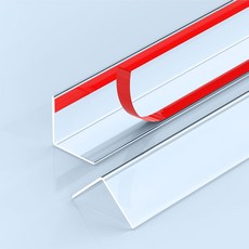 16인치 x 1.18인치 벽 모서리 보호대 2PCS 투명 접착 가드 및 캐비닛 도어 트림 설치 청소가 간편함, 16in, Transparent, 2