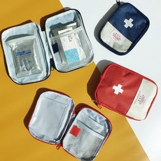또렷한 상비약 비상약 응급처치키트 구급파우치 휴대용 여행용, 블루-S, 1개