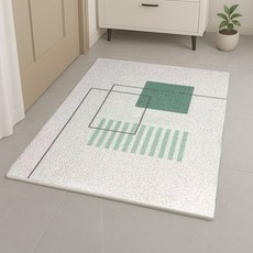60x90 cm 제이데이 현관 코일 매트 아파트 신발장 아파트 베란다 발매트 모던 북유럽 패턴, 1개, 포그민트