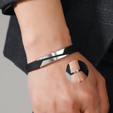 블랙클로 실리콘 패션 팔찌(실버) 커플팔찌