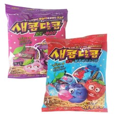크라운 새콤달콤 딸기블루베리소다향 200g 포도복숭아 200g 각 1개씩, 1세트, 400g