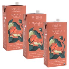 리시 티 마살라 차이 농축 음료 - 지원 USDA 유기농 Rishi Tea Masala Chai Latte - Organic Black Tea Concentrate Easy-, 946ml