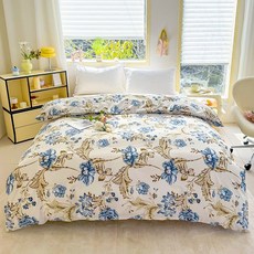 프린트 이불 커버 플라워 패턴 이불 커버, 6