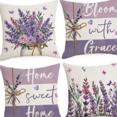 루체트리 쿠션커버 퍼플 라벤더 린넨천 인테리어 소파 45X45 인테리어소품 홈데코 거실