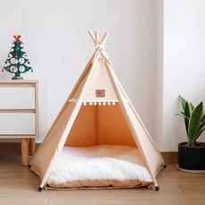 애견 텐트 개집 하우스 고양이집 반려견 강아지집, 1개, 아이보리 텐트M(15마리)