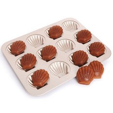 烘焙廚房 學㕑CHEFMADE淺貝殼模12連wk9739淺貝殼馬德蓮不沾蛋糕模WK9739深貝殼烤盤烤模器具台灣現貨, 1個