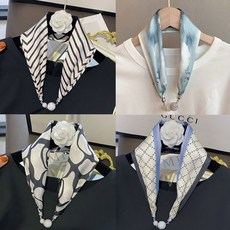 봄 마그네틱 자석 패션 스카프 여성 목걸이 원터치 QWBAF03A