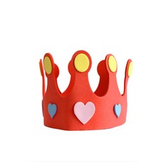완제품 미술수업재료 생일파티 생일잔치 왕관 빨강색