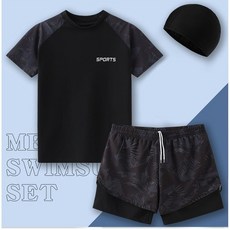 男童泳衣套裝 青少年防尷尬大尺碼男士泳裝 全套游泳裝備