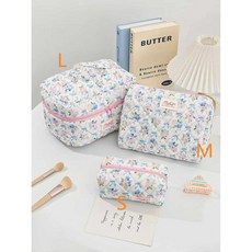 1pcs 귀여운 누비 이불 면화 메이크업 가방 여성 지퍼 주최자 천으로 상자 모양 여자를위한 휴대용 세면 용품 케이스