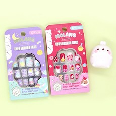 몰랑 어린이 네일팁 키트 키즈 네일아트 손톱 꾸미기, 단품, 단품