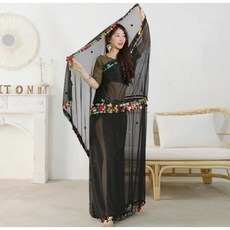 ［［現貨款］］新款肚皮舞紗巾亮片手拋紗東方舞malaya民俗舞蹈表演馬拉雅手紗