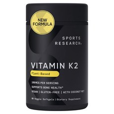 SPORTS RESEARCH 維生素K2素食軟膠囊, 1罐, 60顆