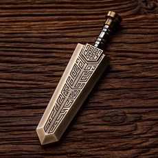 古風武器解壓玩具 指玩西風劍兵器模型 玩吾樂誌模型手辦 刀劍古代兵器 男友禮物, 1個, 銅色 長度約6cm  不可拆卸, 銅色