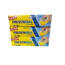 GLAD PRESS'N SEAL 強力保鮮膜 43m x 30cm, 1個, 1組3入價, 43.4公尺