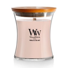 WoodWick 바닐라 씨솔트 중형 모래시계 캔들 275g (9.7 oz) 타닥이는 심지