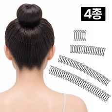 프렌티 여성 스프링 헤어핀 머리 잔머리 고정핀, 4개, 1세트