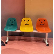 77ang 병원용쇼파 소파 병원가구 병원대기실의자 로비, 1개, 3인용 컬러 스마일리 페이스 스티커 포함