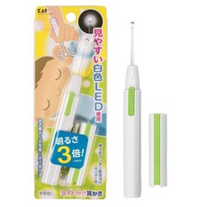 日本 貝印 KAI 發光耳扒 照明耳扒 3倍白光 掏耳朵 照明 兒童挖耳棒 KQ-0291, 1個, LED耳扒 / 3518