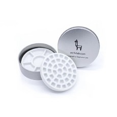 時代中西畫材 澳洲 ETCHR 迷你旅行陶瓷調色盤，迷你便攜，陶瓷材質，多格調色, 1個, 37孔調色盤, 37孔調色盤