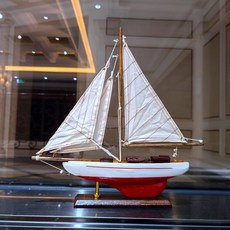 목범선 범선모형 사무실 공예 인테리어 장식품 크루즈 선박 완제품, 33x6x34cmC모델간단한설치