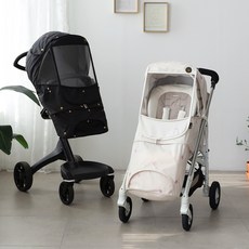 맘네스트 자수 4계절 유모차 커버 방풍 절충형 디럭스 커버, 블랙 크라운, 1개, 4계절 자수, 절충형/휴대용M