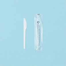 PLA 일회용 나이프 백색 개별포장, 1세트, 100개