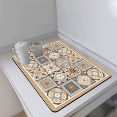 廚房碗盤瀝水墊水杯乾燥墊咖啡機浴室吸水墊餐桌檯面墊子吸水速幹廚房瀝水墊640*50cm, 1個, 廚房瀝水墊6