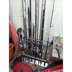 輕量化鋁合金24格置物架：掃把、撞球桿、拖把、雨傘、魚竿多功能收納架，五金工具架立架, 1個