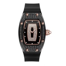 新款理查米勒女錶高級非機械高檔水鉆網紅時尚酒桶形滿鉆手錶【時禮】