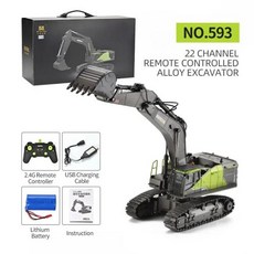 HUINA 1593 RC 굴삭기 114 금속 합금 엔지니어링 크롤러 트랙터 2.4G 전기 원격 제어 자동차 Rc 차량 완구 어린이를위한, 1)1593