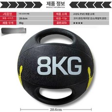 메디슨볼 손잡이 헬스 중량볼 웨이트 크로스핏 듀얼핸들, 8kg 28.6cm