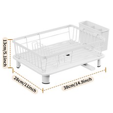 廚房碗碟架小體積碗盤瀝水架水槽多功能餐具瀝碗收納盒, 1個, 白色小號