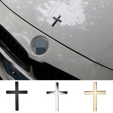 십자가엠블럼 메탈스티커 자동차스티커 데칼스티커 튜닝스티커 차량스티커 차량용스티커 자동차엠블럼 데칼차스티커, 검정, 검정